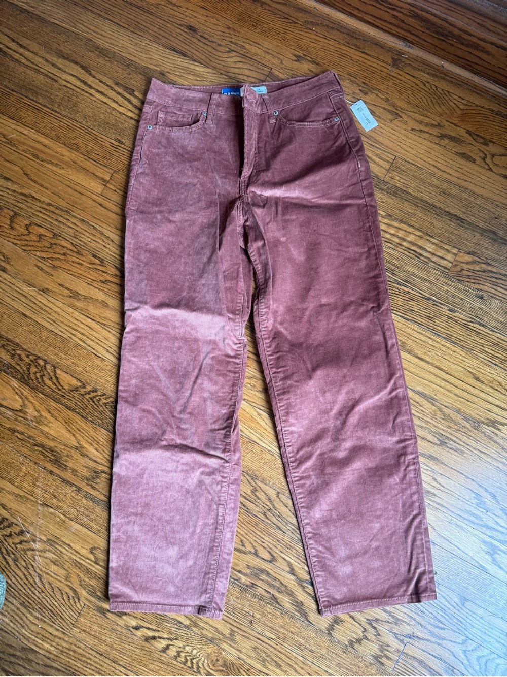 Old Navy Women’s Corduroy Straight-Leg Pants in Dusty Mauve